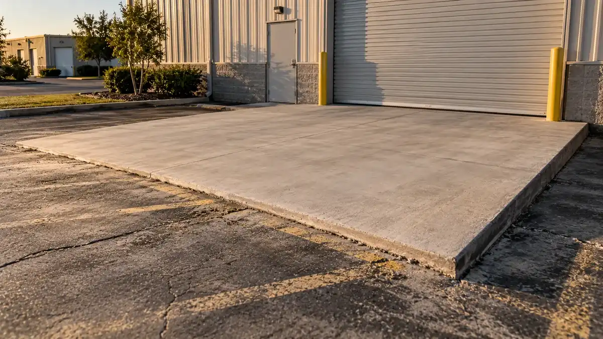 A new concrete driveway in Bexley with a broom finish and straight joints